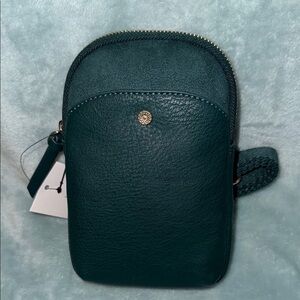 LC Lauren Conrad Dark Green Vegan Leather Crossbody Bag